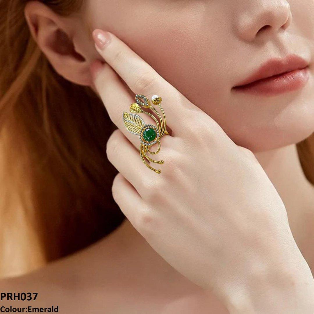 PRH037 FRN Round Leaf Ring Adjustable