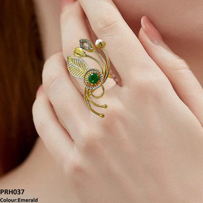 PRH037 FRN Round Leaf Ring Adjustable