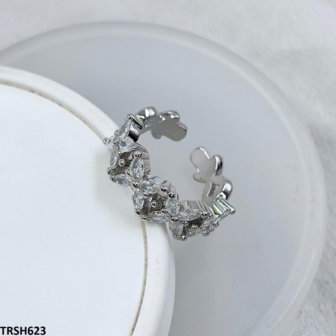 TRSH623 SJS Marquise Flower Ring Adjustable