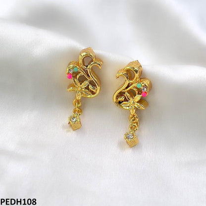 PEDH108-MZM PEDH108 MZM Root Flower Drop Earrings