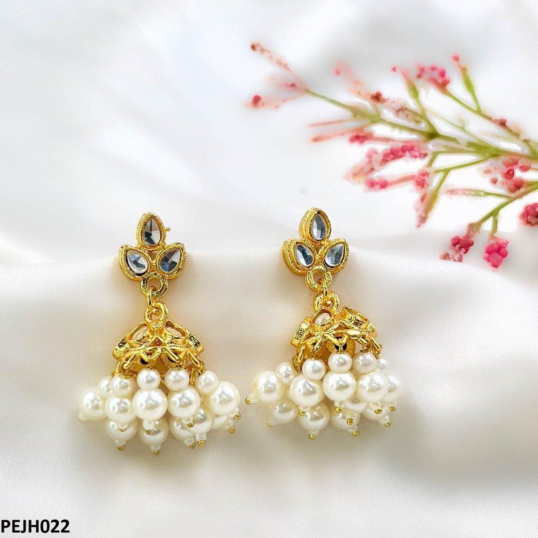 PEJH022 MZM Tear Pearl Drop Jhumki