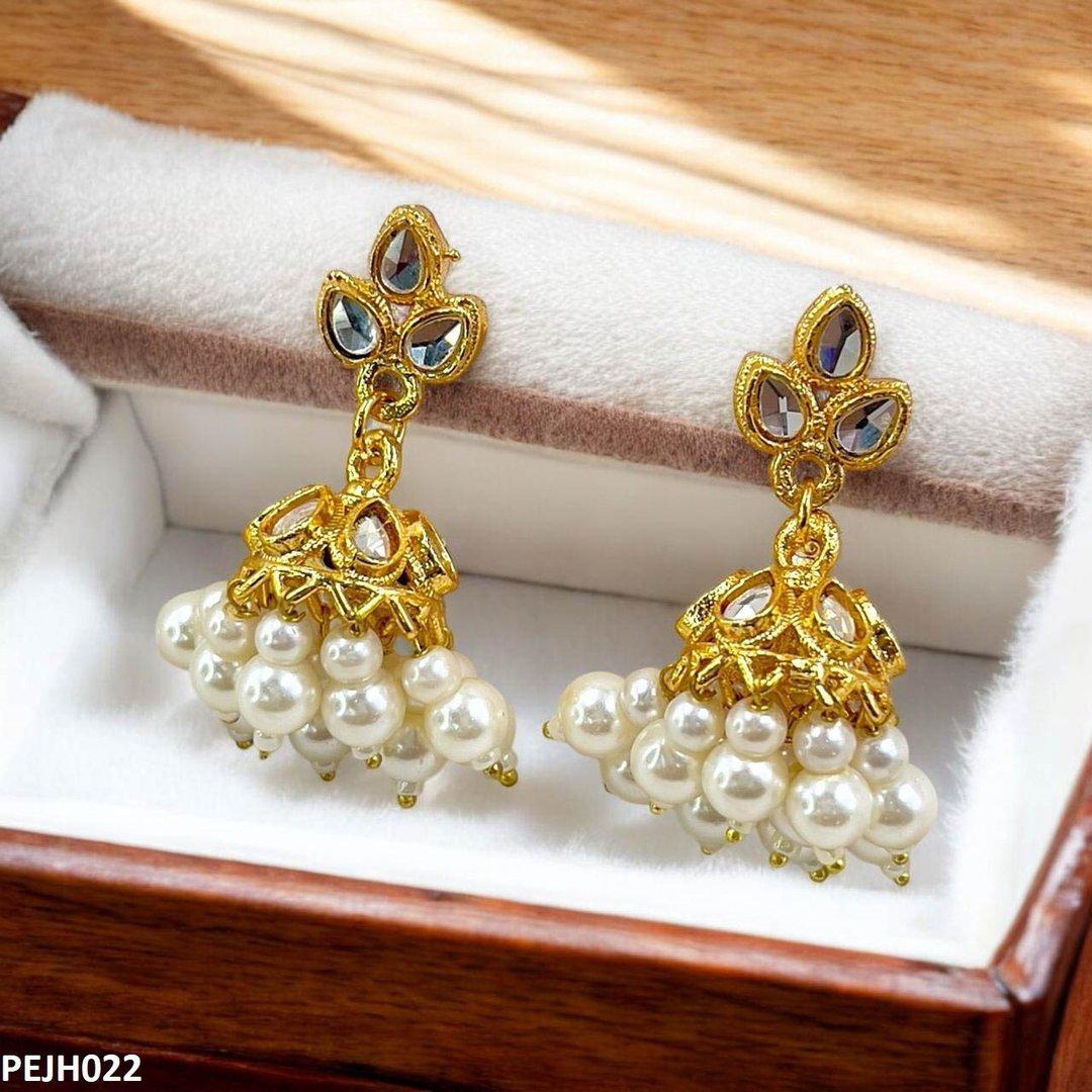 PEJH022 MZM Tear Pearl Drop Jhumki