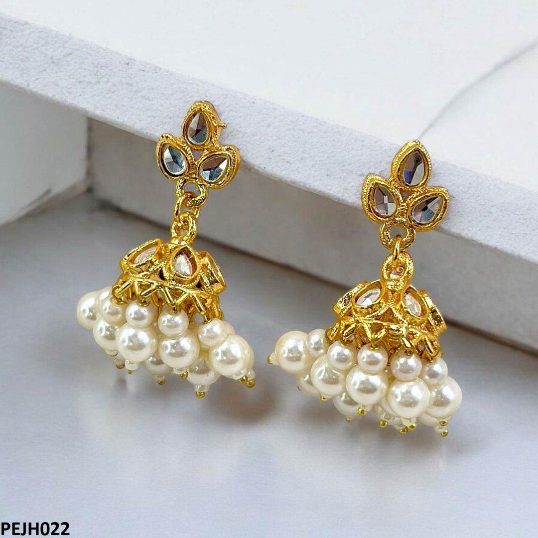 PEJH022 MZM Tear Pearl Drop Jhumki