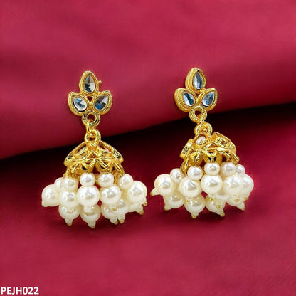 PEJH022 MZM Tear Pearl Drop Jhumki