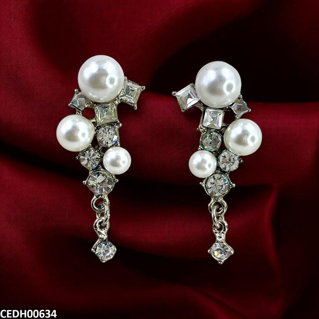 CEDH00634 FRN Pearl Ear Drop Earrings Pair - CEDH