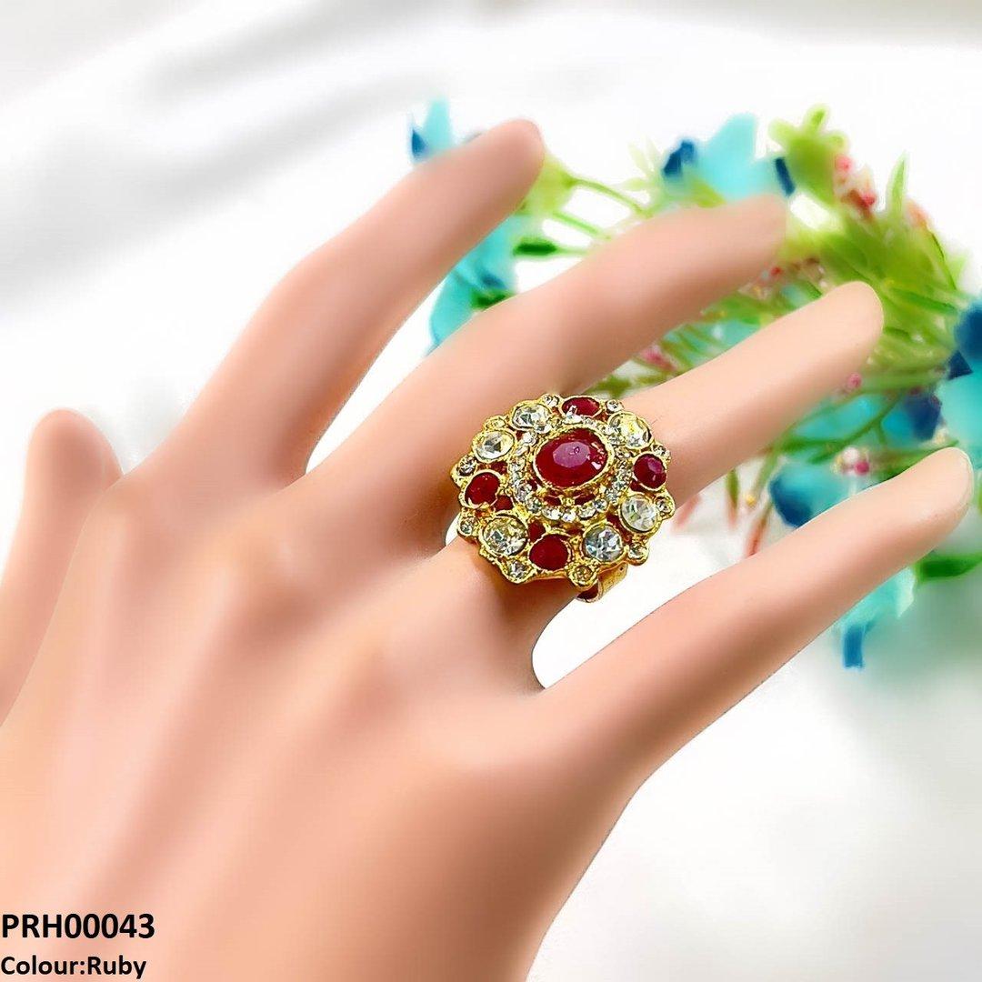 PRH00043 FRN Oval Flower Ring Adjustable - PRH