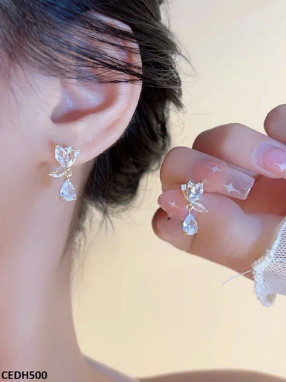 CEDH500 SIQ Butterfly Tear Drop Earrings