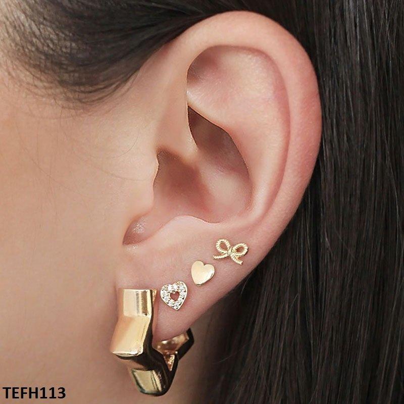 TEFH113 QWN Heart Star Ear Cuff Single