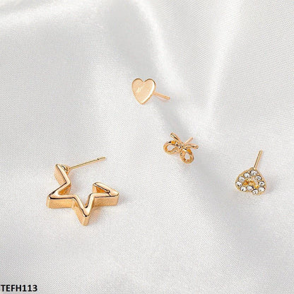 TEFH113 QWN Heart Star Ear Cuff Single