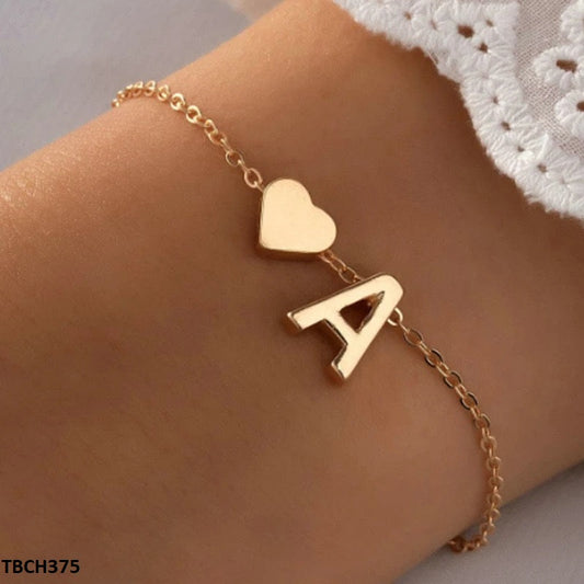 TBCH375 QWN Alphabet Heart Bracelet