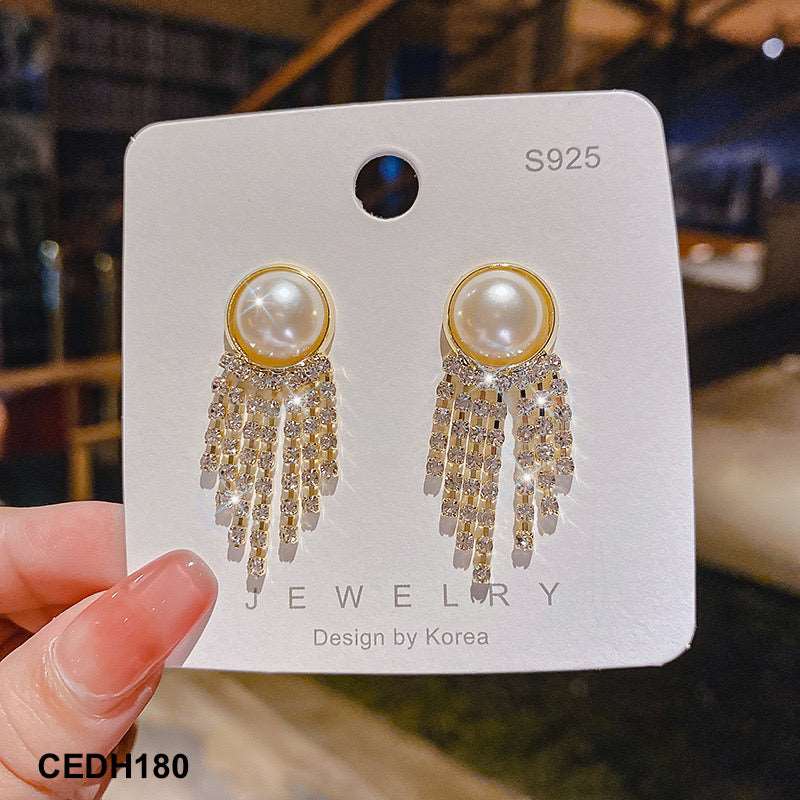 CEDH180 SIQ Pearl Tassel Drop Earrings