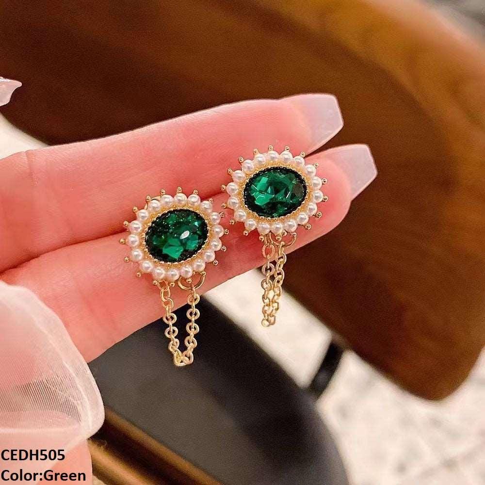 CEDH505 BTO Oval Chain Drop Earrings Pair