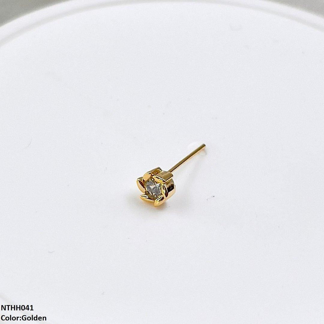 NTHH041 XYL Round Stone Nose Pin