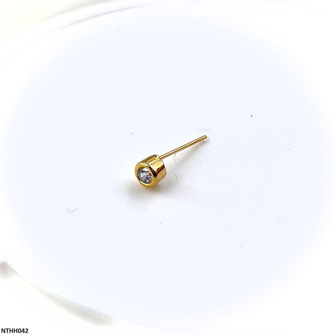 NTHH042 XYL Round Stone Nose Pin