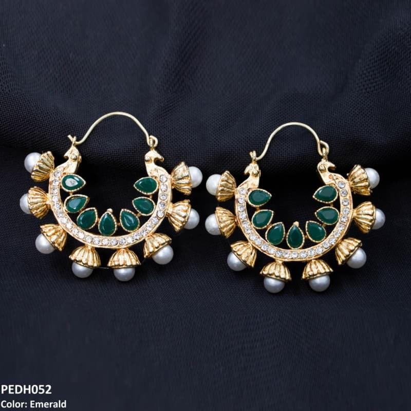 PEDH052 FRN Pear Temple Ear Hoops Pair