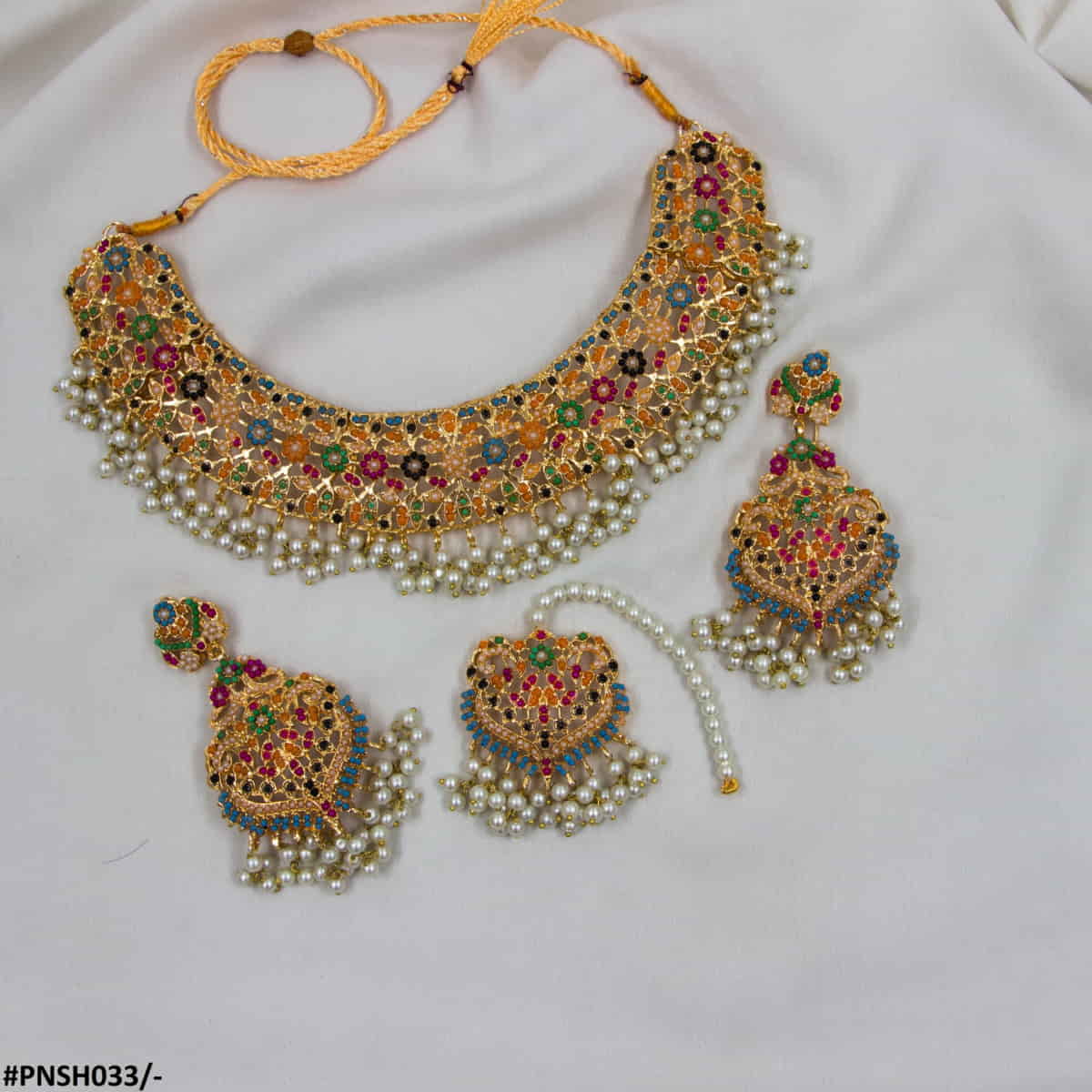 PNSH033 SDQ Multi Flower Necklace Set - PNSH