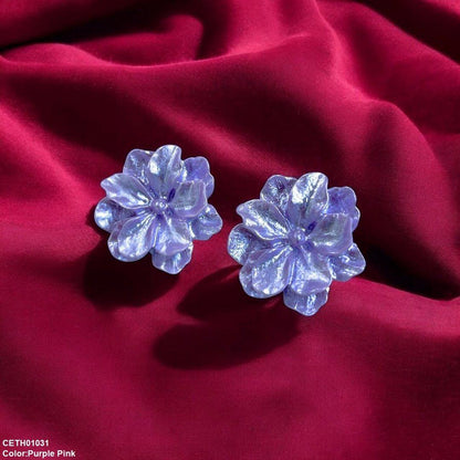 CETH01031 YQG Flower Stud Tops Pair - CETH
