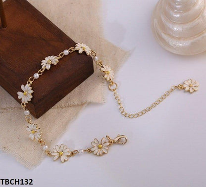 TBCH132 LSH Pearl Flower Hand Bracelet