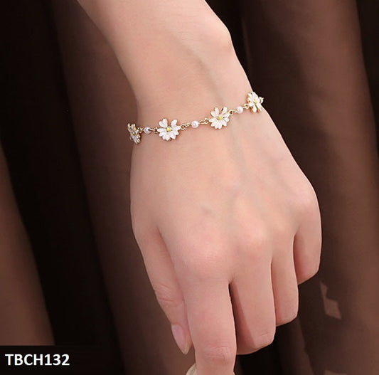 TBCH132 LSH Pearl Flower Hand Bracelet