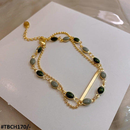 TBCH170 XST Oval Beads Pillar Doted Chain Bracelet