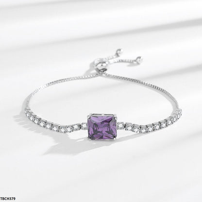 TBCH379 BLX Rectangle Purple tennis Bracelet