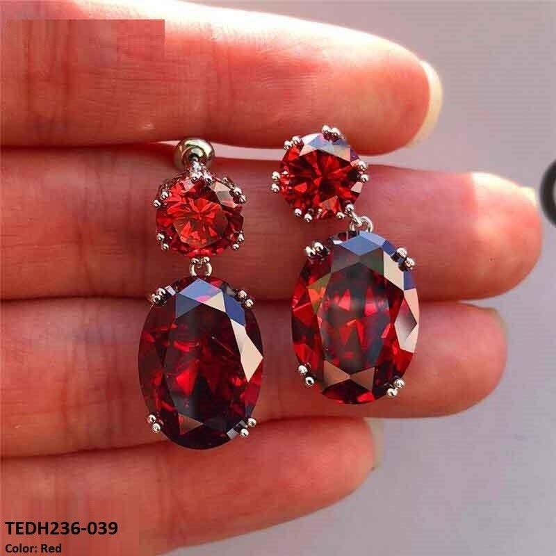 TEDH236 CSH Oval Tear Drop Earrings Pair