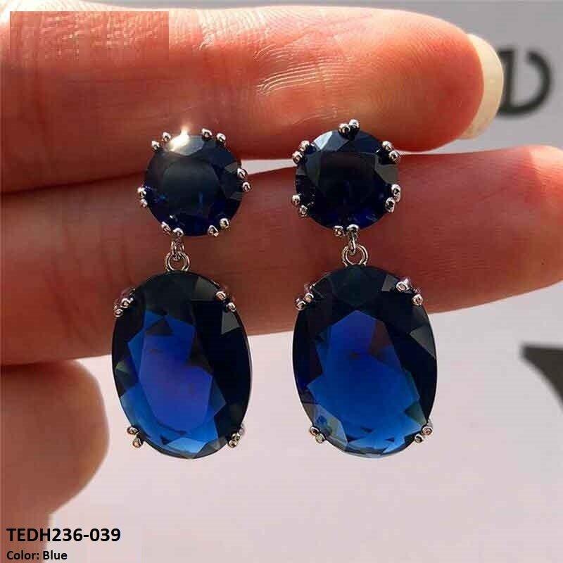 TEDH236 CSH Oval Tear Drop Earrings Pair