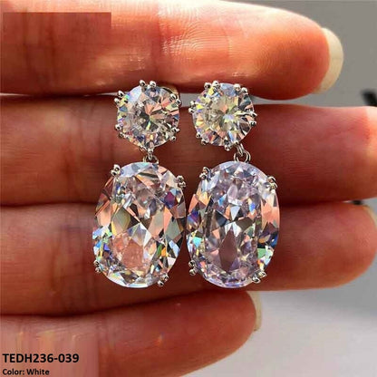 TEDH236 CSH Oval Tear Drop Earrings Pair