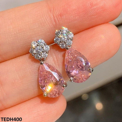 TEDH400 CSH Imp Pink Tear Drop Earrings