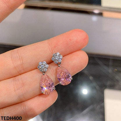 TEDH400 CSH Imp Pink Tear Drop Earrings