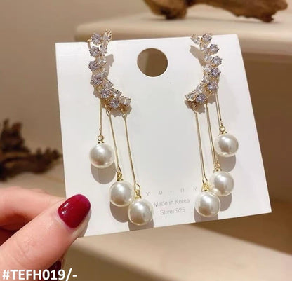 TEFH019 YQG Drop Pearl Ear Cuffs Pair