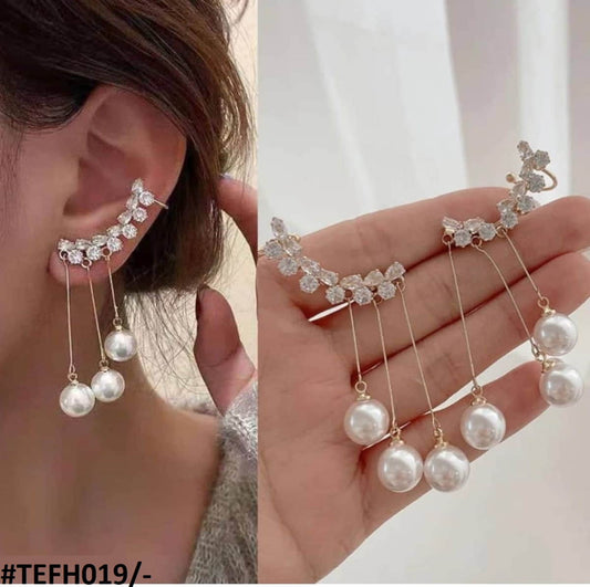 TEFH019 YQG Drop Pearl Ear Cuffs Pair