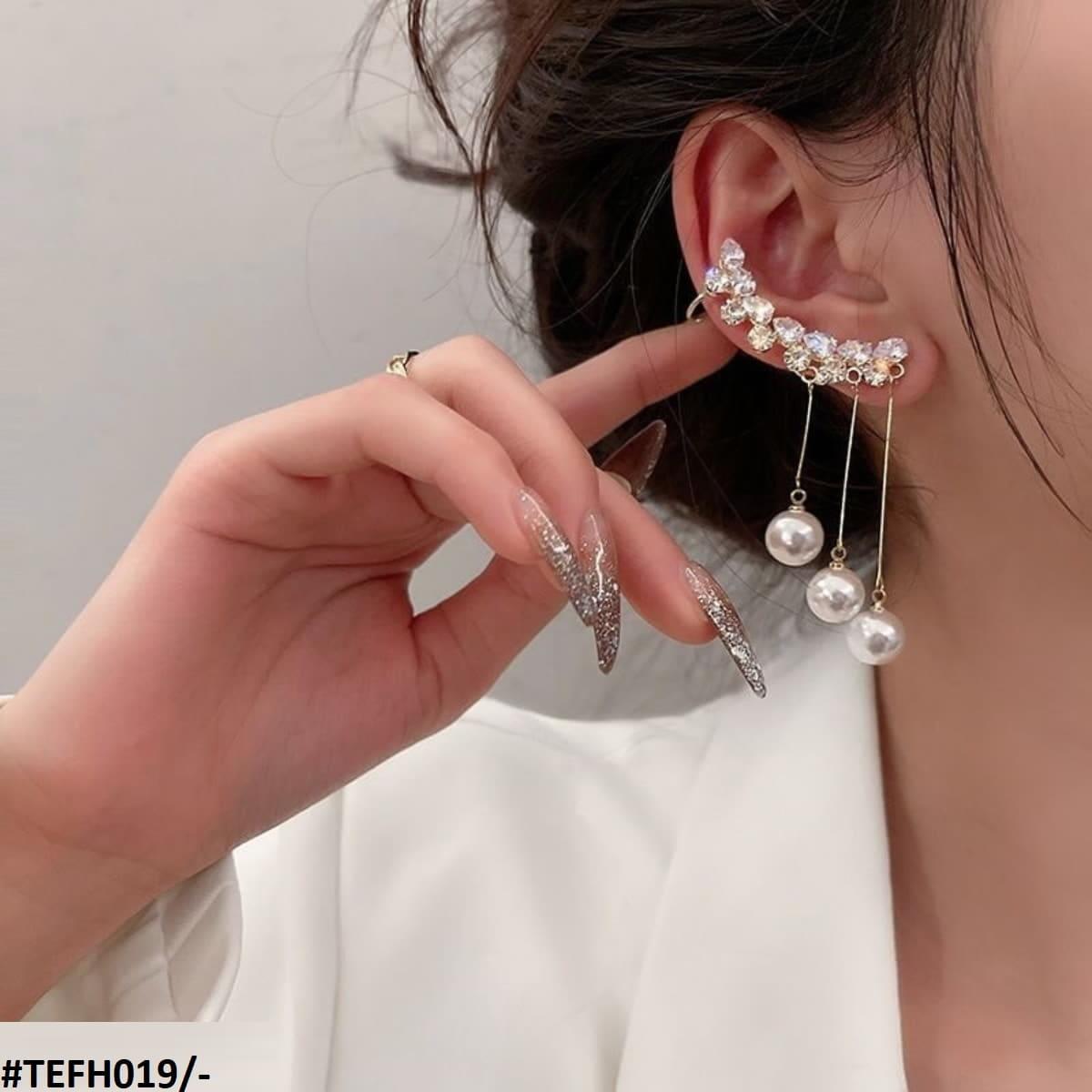 TEFH019 YQG Drop Pearl Ear Cuffs Pair