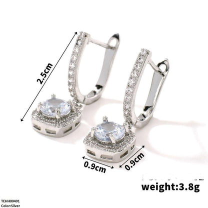 TEHH00401 WKO Square Dop Hoops Pair - TEHH