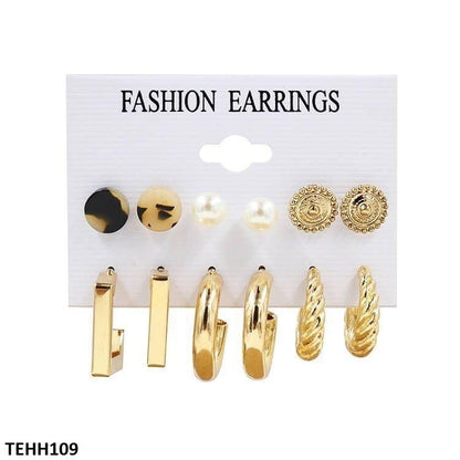 TEHH109 LSH 6 Differ Ear Hoops Pair