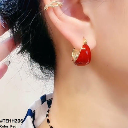 TEHH206 ZHL Painted Ear Hoops Pair