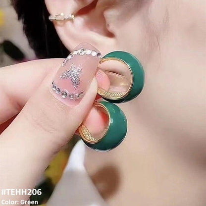 TEHH206 ZHL Painted Ear Hoops Pair