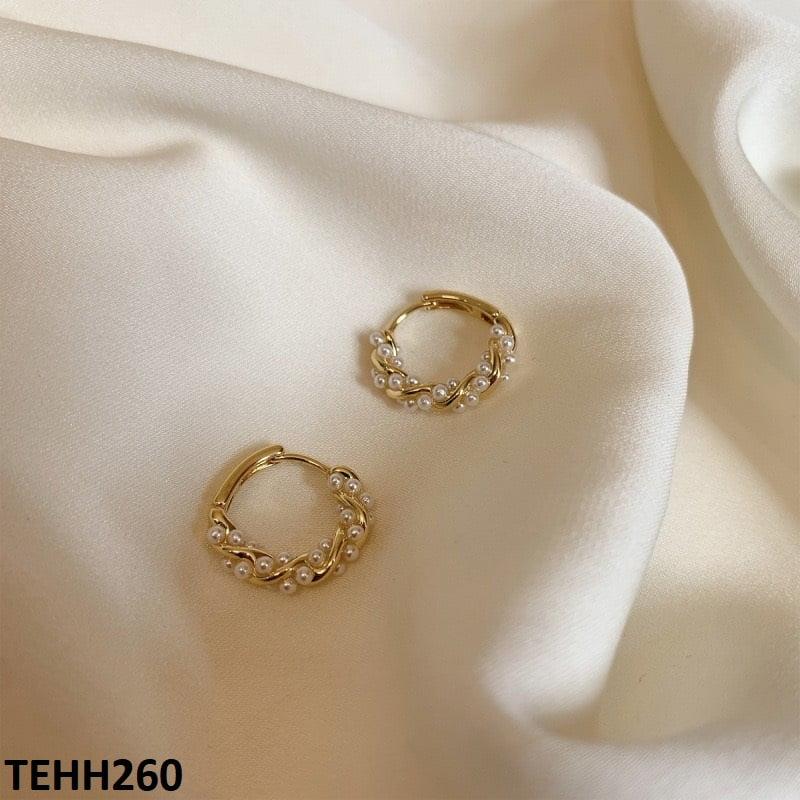 TEHH260 YHC Curved Pearl Ear Hoops Pair