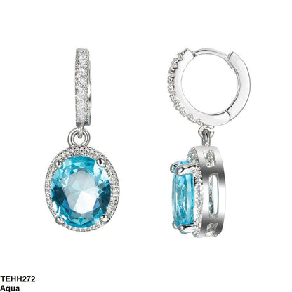 TEHH272 YLE Oval Drop Ear Hoops Pair