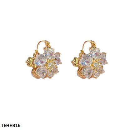 TEHH316 SIQ Flower Pearl Hoops Pair
