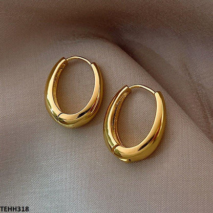 TEHH318 LSH Oval Ear Hoops Pair