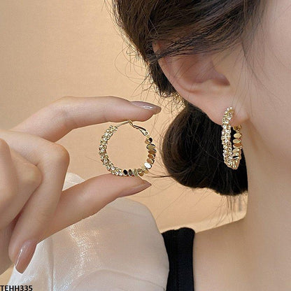TEHH335 SIQ C-Check Ear Hoops Pair
