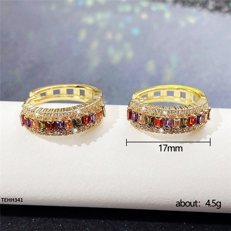 TEHH341 CSH Multi Stone Ear Hoops Pair