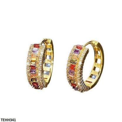 TEHH341 CSH Multi Stone Ear Hoops Pair