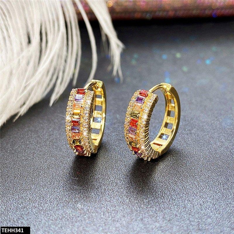 TEHH341 CSH Multi Stone Ear Hoops Pair