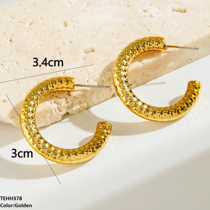 TEHH378 YYE C/Shape Ear Hoops Pair