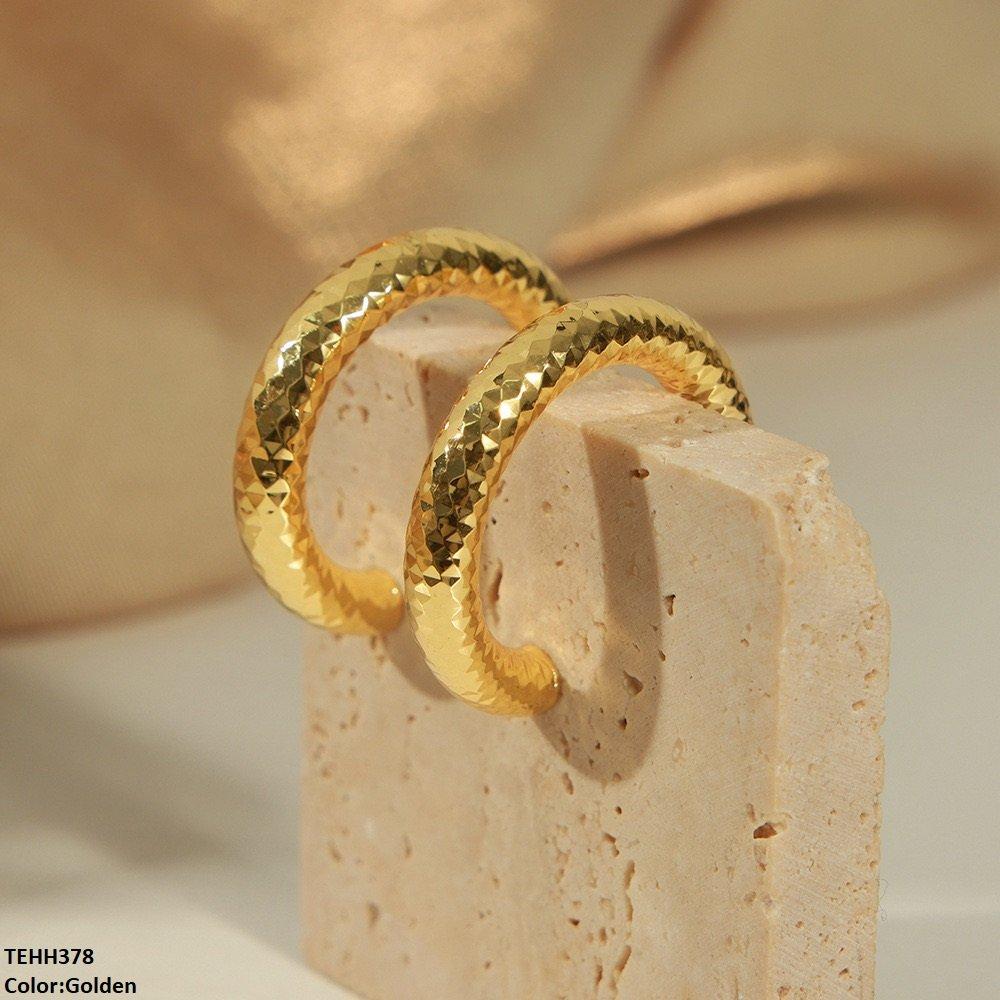 TEHH378 YYE C/Shape Ear Hoops Pair