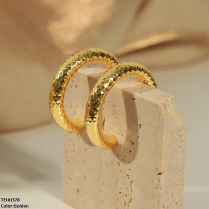 TEHH378 YYE C/Shape Ear Hoops Pair