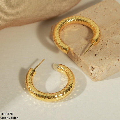 TEHH378 YYE C/Shape Ear Hoops Pair