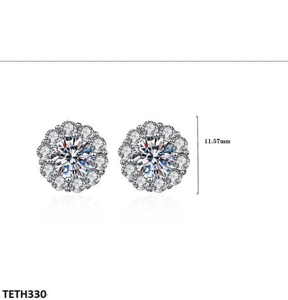 TETH330 BLX Round Sterling Stud Tops Pair